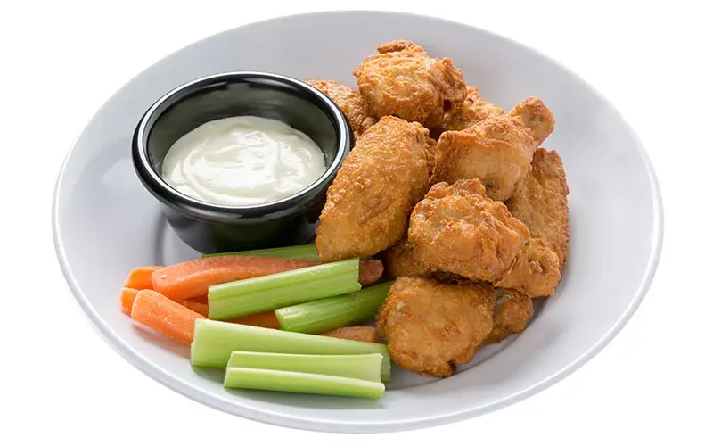 GariMark Foods chicken wings with celery and ranch dip