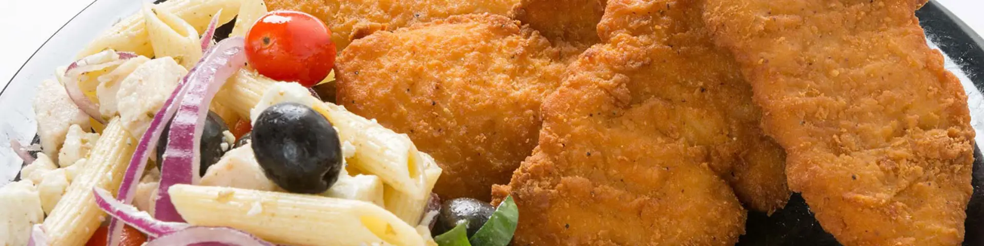 GariMark Foods breaded chicken with pasta salad